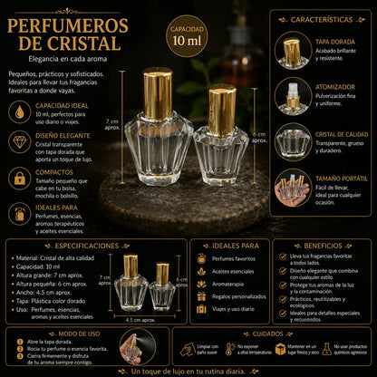 Perfumero De Cristal 10 Ml Exagonal by HEREJE