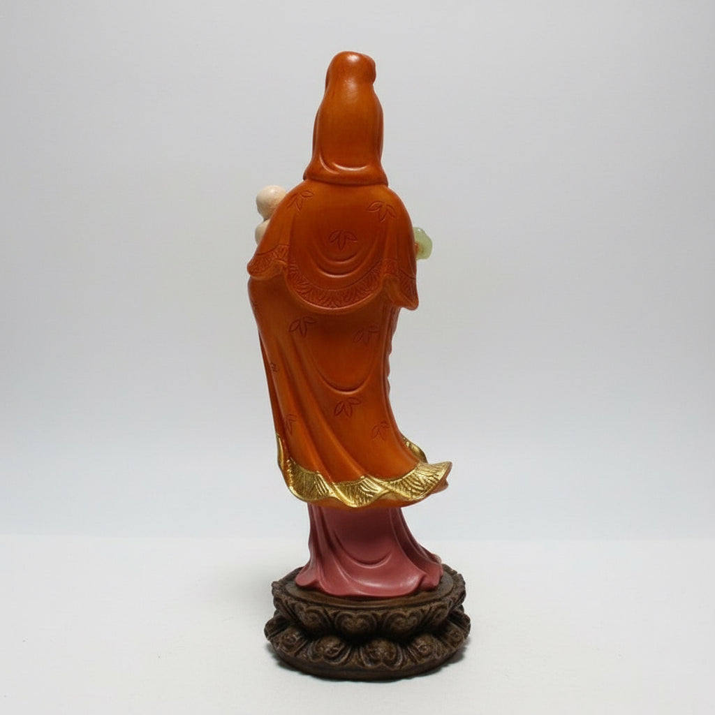 Kwan Yin Diosa Amor Y Bendiciones Resina Artesanal. Multicolor (naranja, Rosa, Dorado, Verde) by ARTICULOS ESOTERICOS LETY