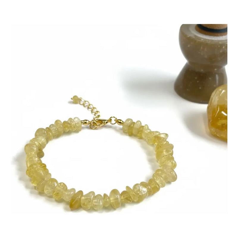 Pulsera De Citrino Natural Hereje Original. Citrino Con Broche 17 Cm 18 Cm by HEREJE