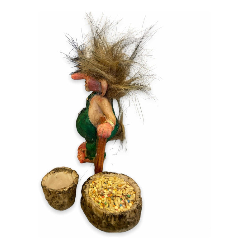 Troll Talisman Ven Dinero + Comederos + Semillas 11x9x6 Cm Variado by HEREJE