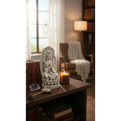 Figura Diosa Kuan Yin Resina 19 Cm Feng Shui Hueso by HEREJE