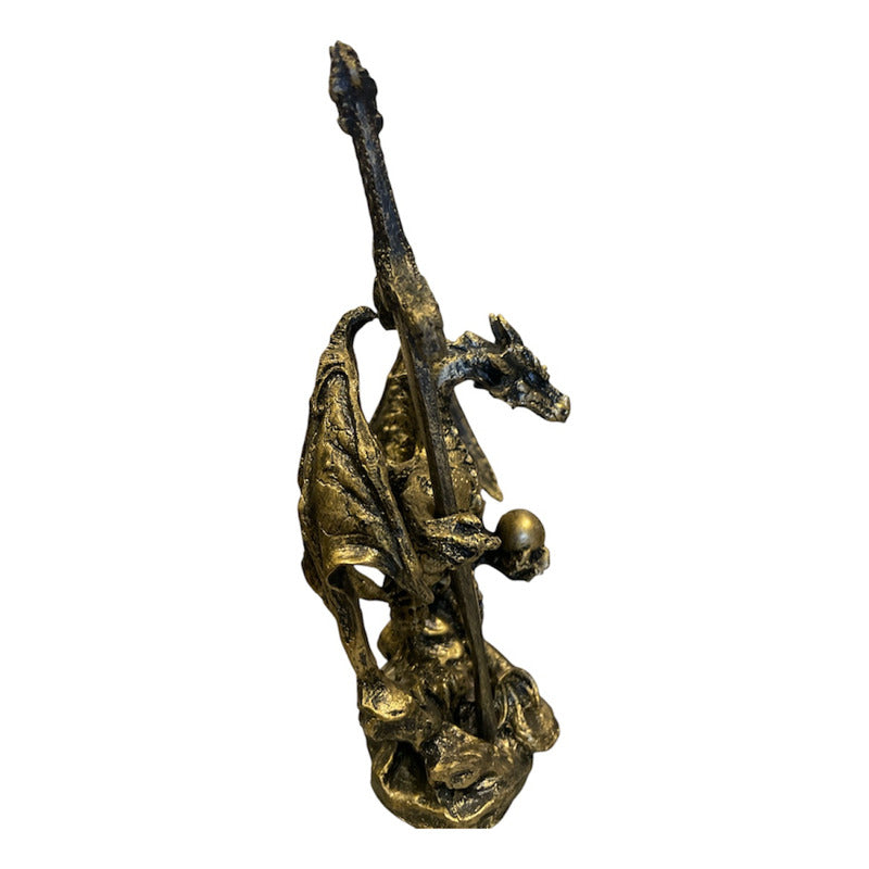 Dragon Dorado Figura Decorativa 12 Cm De Resina Mexicana by HEREJE