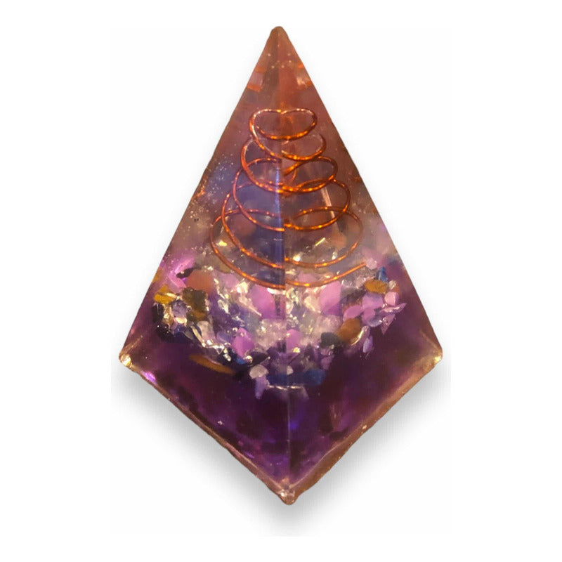 Pirámide De Orgonita 7cm Con Resina Color Morada by HEREJE