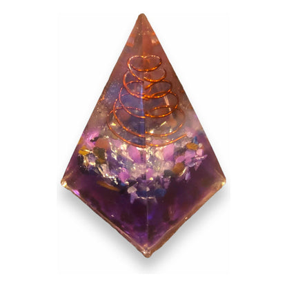 Pirámide De Orgonita 7cm Con Resina Color Morada by HEREJE