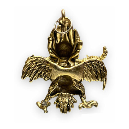 Garuda Amuleto En Metal Con Baño Dorado 18x35x40mm by HEREJE