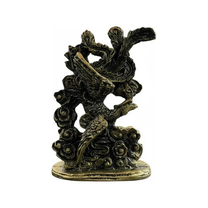 Ave Fenix Estatua De Resina De 13 Cm De Altura Dorado Oscuro by HEREJE