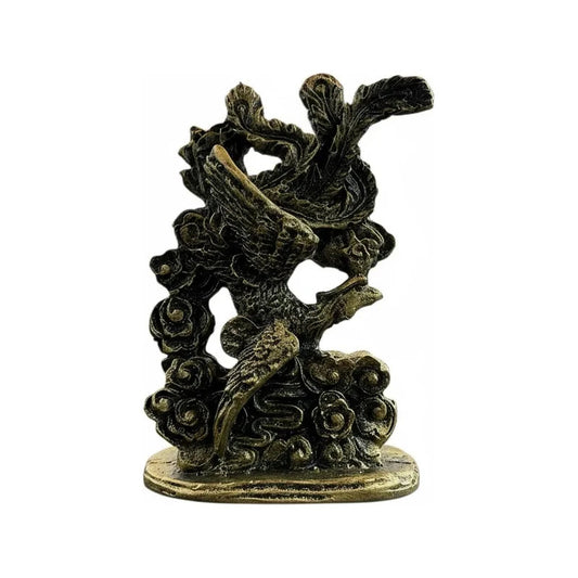 Ave Fenix Estatua De Resina De 13 Cm De Altura Dorado Oscuro by HEREJE