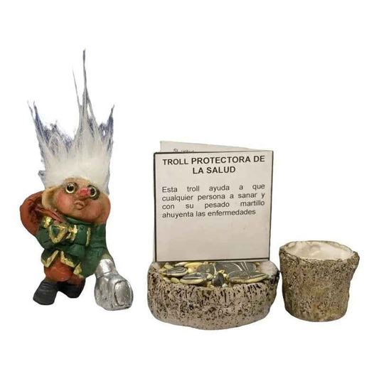 Troll Mini + Comedero + Semillas + Tarjeta Varios Modelos Protector De La Salud 5cm