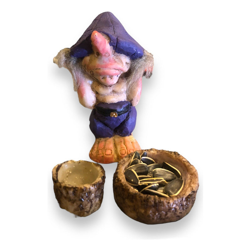 Troll Contra Envidias +comedero 11 Cm En Resina Naciona Mora by HEREJE