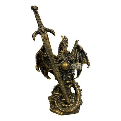 Dragon Dorado Figura Decorativa 12 Cm De Resina Mexicana by HEREJE