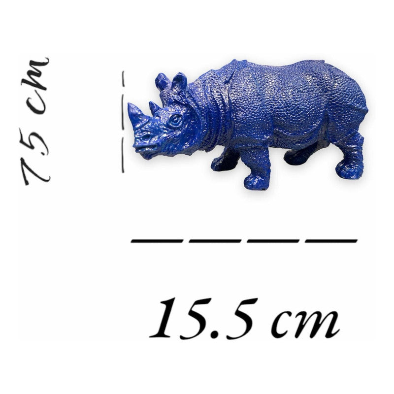 Figura Elefante Y Rinoceronte Azul Feng Shui 8.6cm Y 7.5cm Azul Petróleo by HEREJE