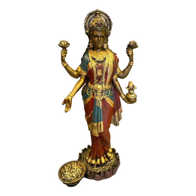 Lakshmi Diosa Fortuna Resina Artesanal Ritualizado. by HEREJE