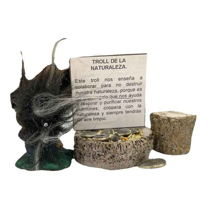 Troll Mini + Comedero + Semillas + Tarjeta Varios Modelos Naturaleza 4.5cm