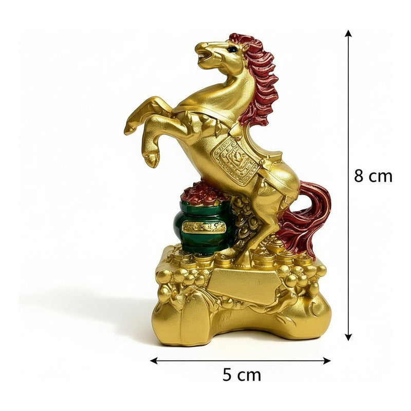 Caballo Figura De Resina Año Chino 8x5cm Dorado by HEREJE