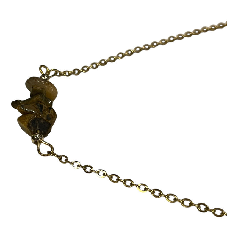 Collar Aquíje Pedra Cuarzo Dorado 45 Cm by HEREJE