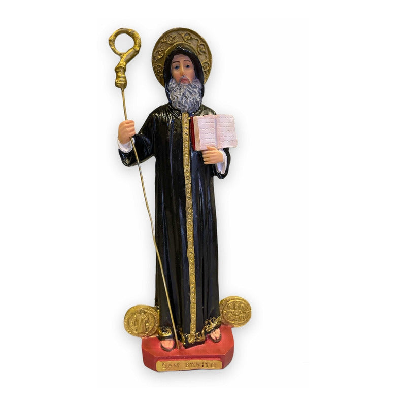 San Benito Escultura De Resina Pintado A Mano 21x8.5x5cm. Negro by HEREJE