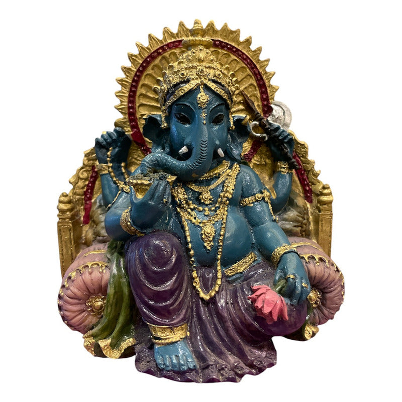 Estatua Ganesh Trono Resina 14 Cm. by HEREJE