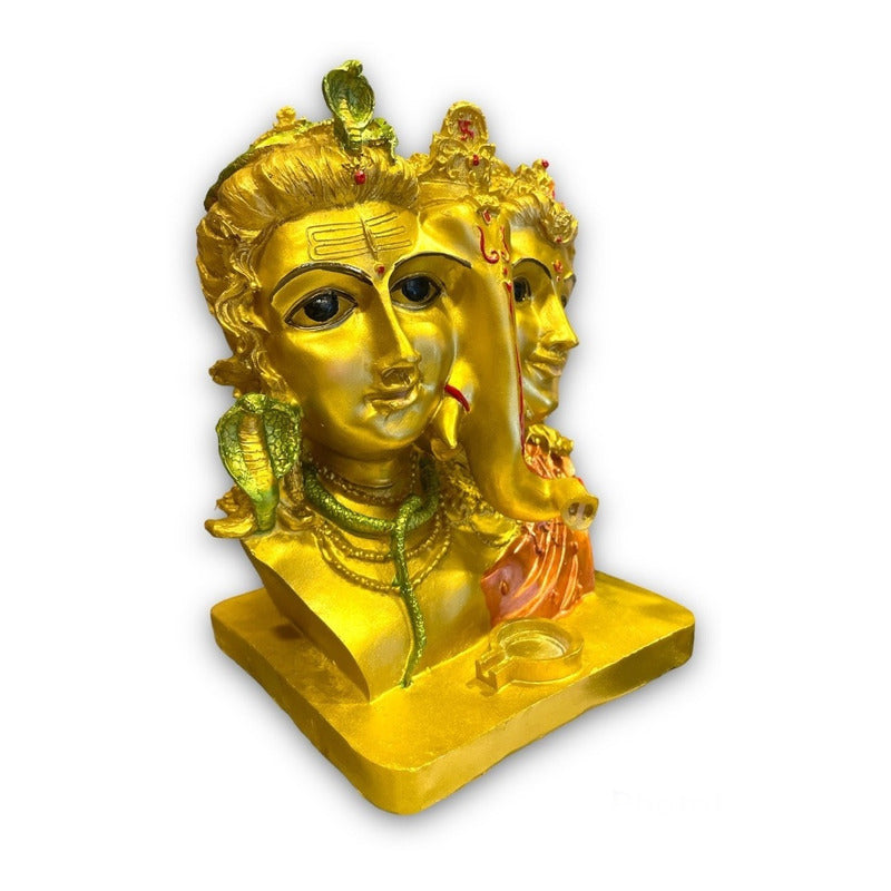 Ganesh Shiva Parvati Familia Sagrada Figura De Resina 21.5cm by HEREJE