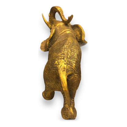 Elefante 13cm Figura De Resina Dorado by HEREJE
