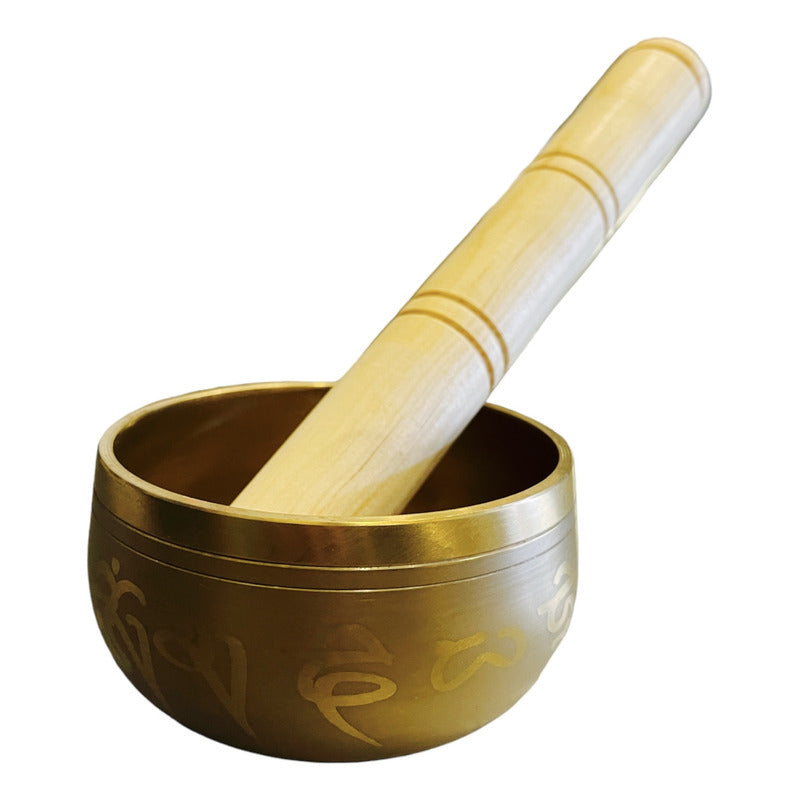 Cuenco Tibetano 7 Metales Juego De 5 Piezas En Color Dorado by HEREJE