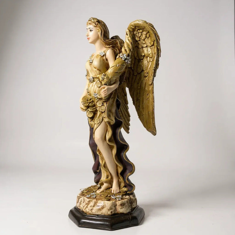 Angel De La Abundancia, Abundia Figura De Resina 30x12x10 Cm Dorado by HEREJE
