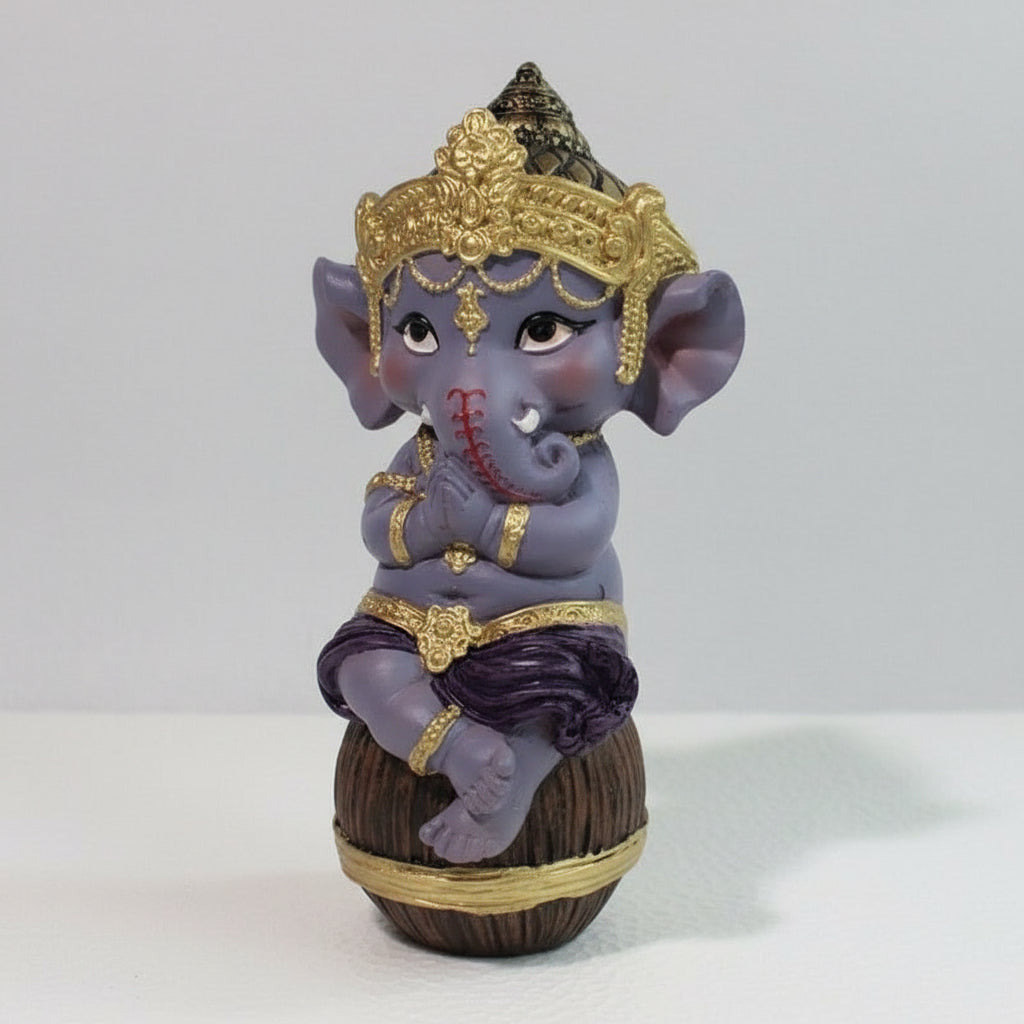 Ganesh Bebe En Barril 14.5cm Resina Nacional by ARTICULOS ESOTERICOS LETY