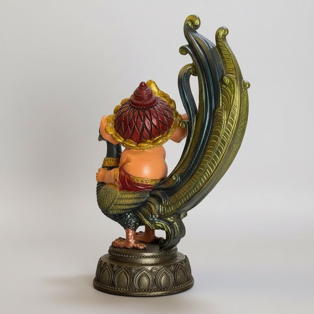 Ganesh Pavo Real Figura Resina Prosperidad 24cm 3 Colores by ARTICULOS ESOTERICOS LETY