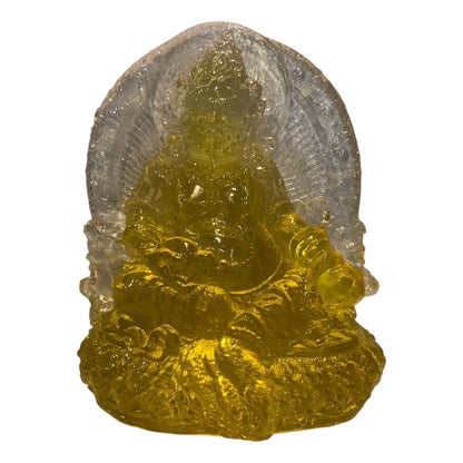 Dzambhala De La Prosperidad Buda En Resina Cristal 12cm Amarillo by HEREJE
