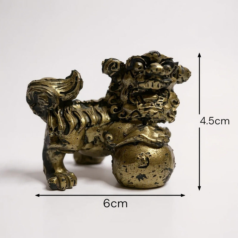 Figura De Resina De Los Perros Fu Protección Para Feng Shui Dorado by HEREJE