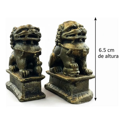Perros Fu Estatua De 6.5 Cm De Altura Dorado Oscuro by HEREJE