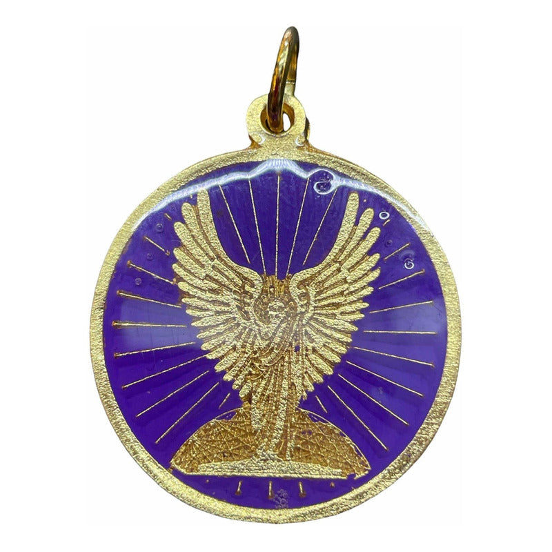 Metatron Dije Troquelado, Encapsulado Baño Dorado 3 Cm Diame by ARTICULOS ESOTERICOS LETY
