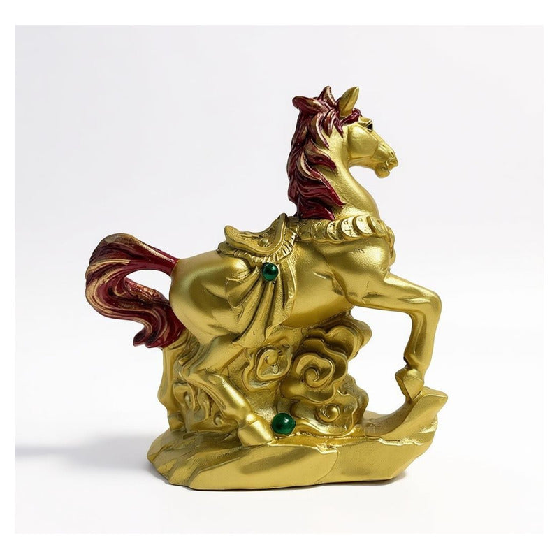 Caballo Del Año Chino 12.5x11x4cm Dorado by HEREJE