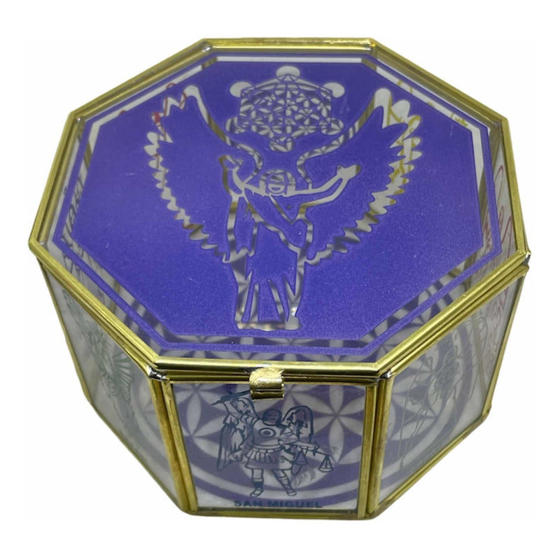 Metatron Con Los 7 Arcangeles Caja De Cristal 15 Cm Grabado by ARTICULOS ESOTERICOS LETY