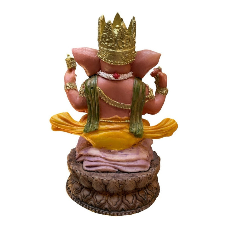 Ganesh Corona Flor De Listo Resina Nacional 16 Cm by HEREJE