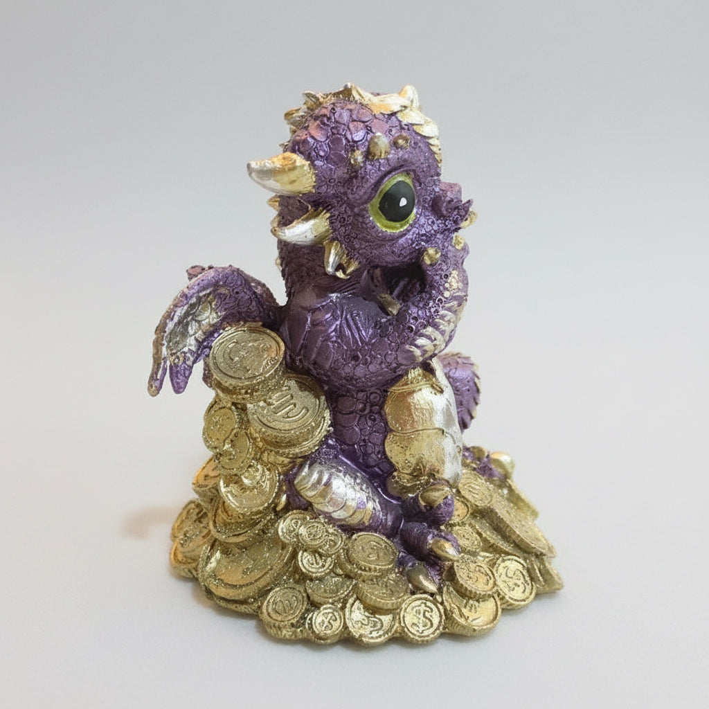 Dragón Tipo Bebe Resina 14.5 Cm Nacional Pintado A Mano. by HEREJE