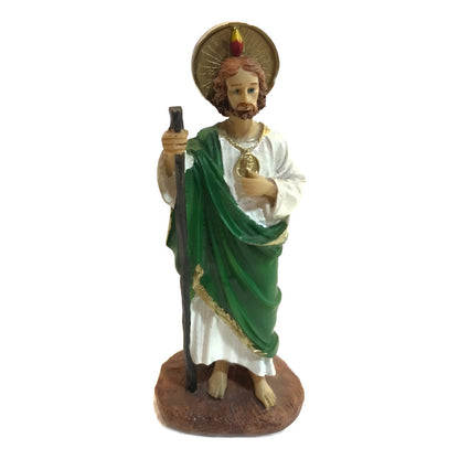 Figura San Judas Tadeo Resina 12.5cm Verde Con Blanco by HEREJE