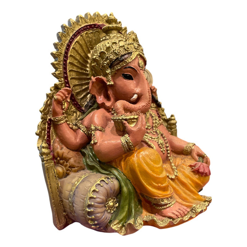 Estatua Ganesh Trono Resina 14 Cm. by HEREJE