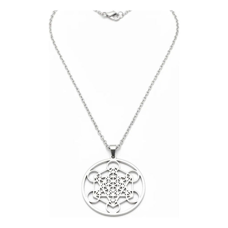 Metatron Dije De Acero Inoxidable Con Cadena Plateado by HEREJE