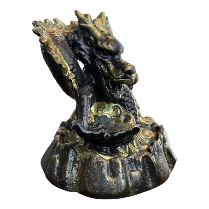 Cascada De Humo Dragon 14 Cm De Altura Negro Dragón by HEREJE