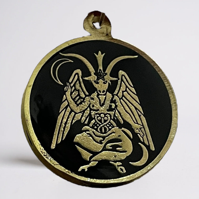 Medalla Encapsulada 25mm Amuleto De Protección Varios Modelo Baphomet 25mm by HEREJE