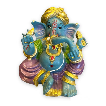 Ganesh Turbante Escultura D Resina Hecho A Mano 15.5x17x13cm by HEREJE