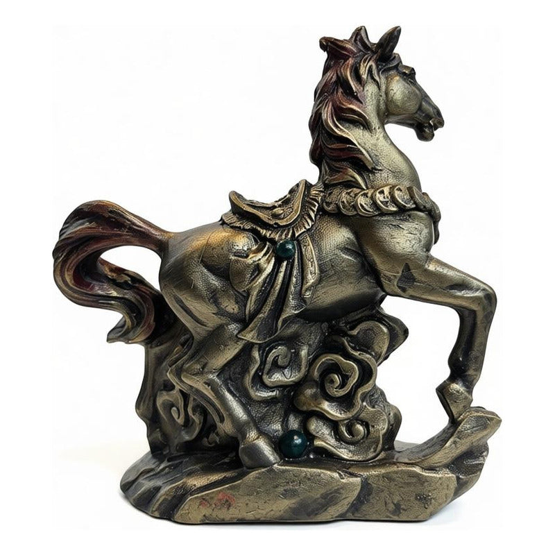 Caballo Del Año Chino 12.5x11x4cm Dorado by HEREJE