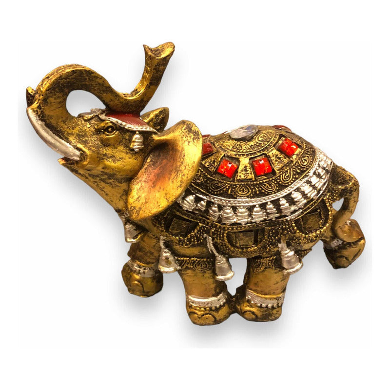 Elefante Con Cristales 16cm Dorado by ARTICULOS ESOTERICOS LETY
