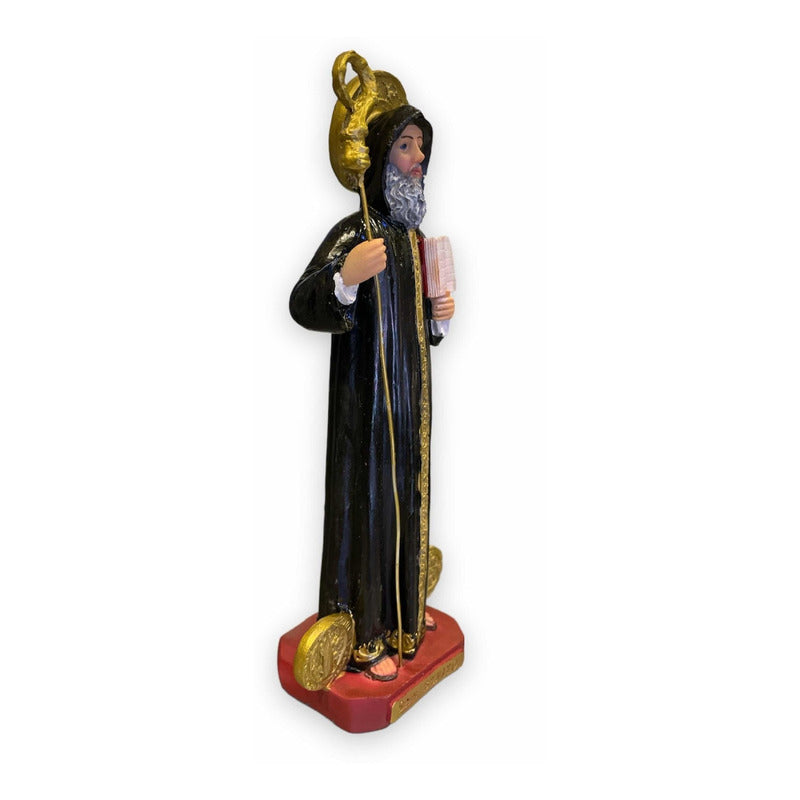 San Benito Escultura De Resina Pintado A Mano 21x8.5x5cm. Negro by HEREJE