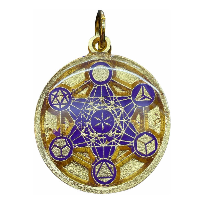 Metatron Dije Troquelado, Encapsulado Baño Dorado 3 Cm Diame by ARTICULOS ESOTERICOS LETY