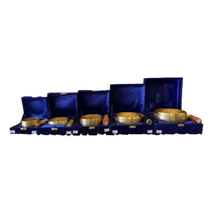 Cuenco Tibetano Lety Juego 5 Caja Dorado 7 Metales. by HEREJE