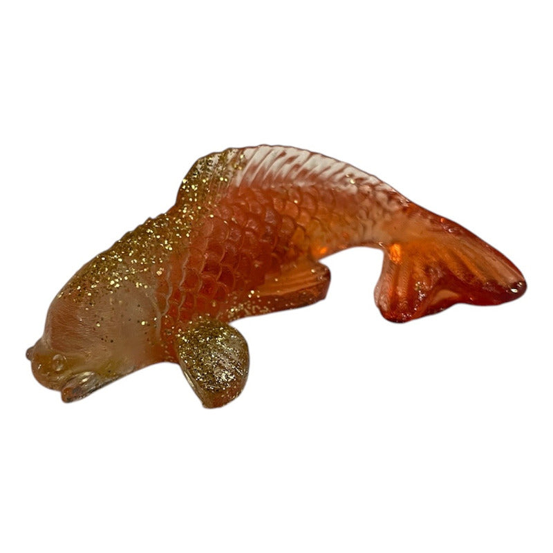 Carpa, Ajowana, Pez De Abundancia Escultura Resina Cristal by HEREJE