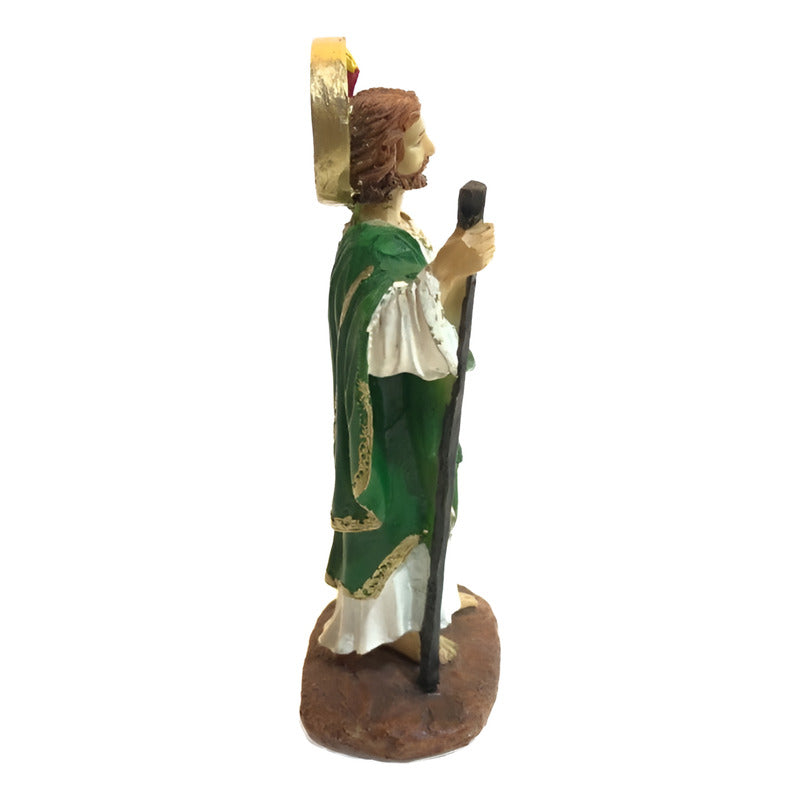 Figura San Judas Tadeo Resina 12.5cm Verde Con Blanco by HEREJE