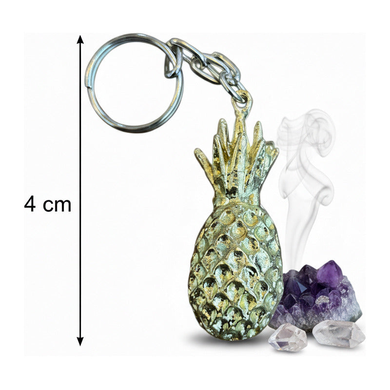 Piña Dorada Llavero De Metal Para El Feng Shui De 4 Cm Alto Dorado by HEREJE