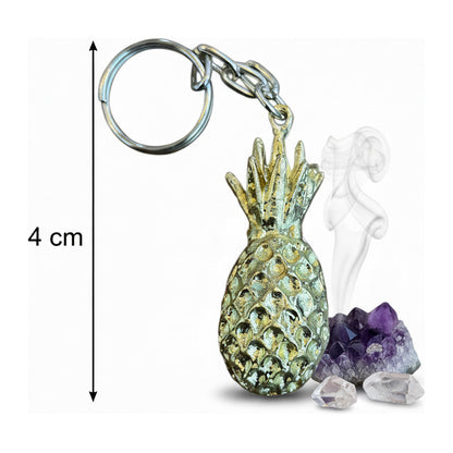 Piña Dorada Llavero De Metal Para El Feng Shui De 4 Cm Alto Dorado by HEREJE